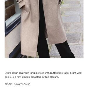 Zara Beige Lapel Collar Coat